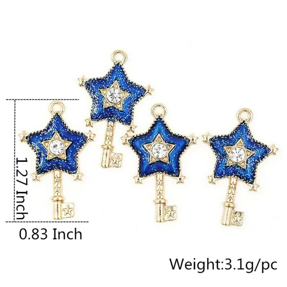 💫💙Starry night star key necklace - Picture 4 of 7